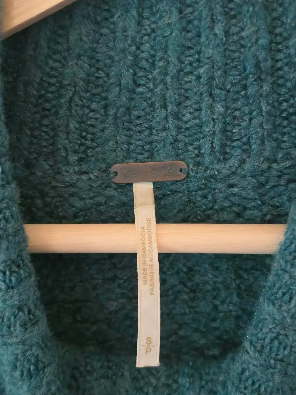 Free People Bradley Pullover Funnel Neck Cropped Sweater in Alpine Heather Teal
